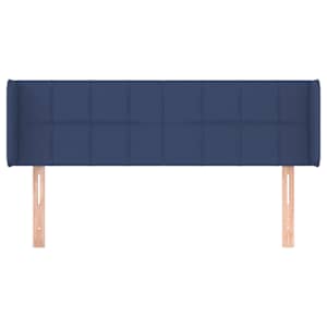 Čelo postele typu ušák modré 147 x 16 x 78/88 cm textil - obrázek 3