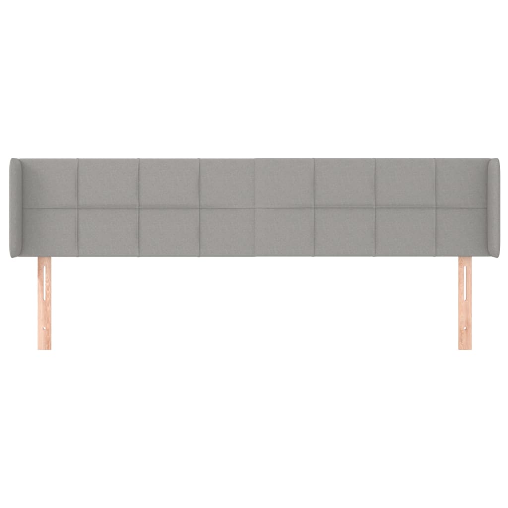 vidaXL Tête de lit avec oreilles Gris clair 163x16x78/88 cm Tissu