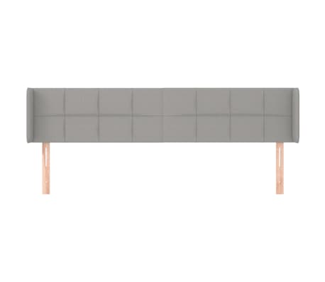 vidaXL Tête de lit avec oreilles Gris clair 163x16x78/88 cm Tissu