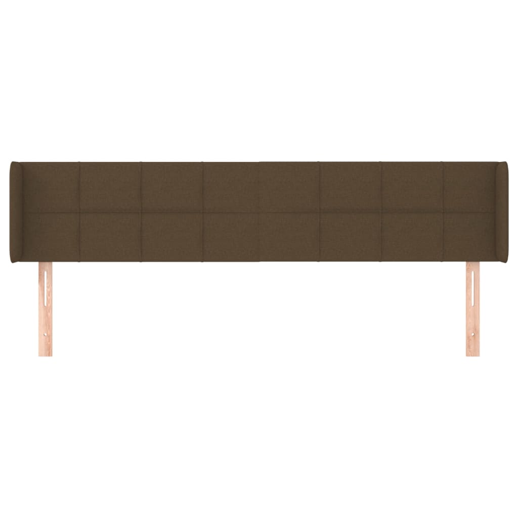 vidaXL Hoofdbord met randen 163x16x78/88 cm stof donkerbruin afbeelding