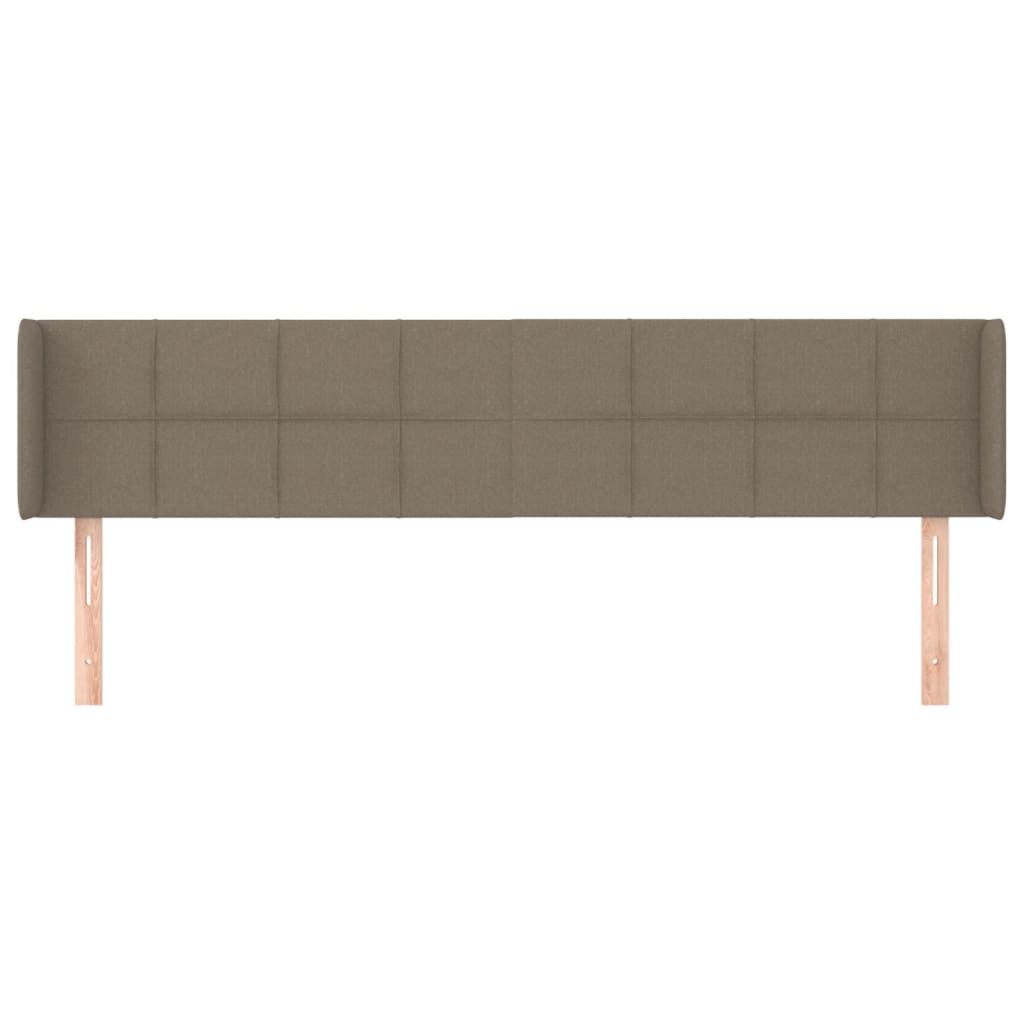 vidaXL Hoofdbord met randen 163x16x78/88 cm stof taupe afbeelding