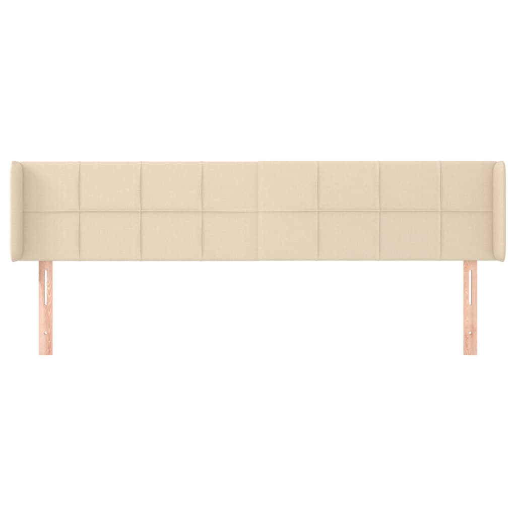 vidaXL Kopfteil mit Ohren Creme 163x16x78/88 cm Stoff