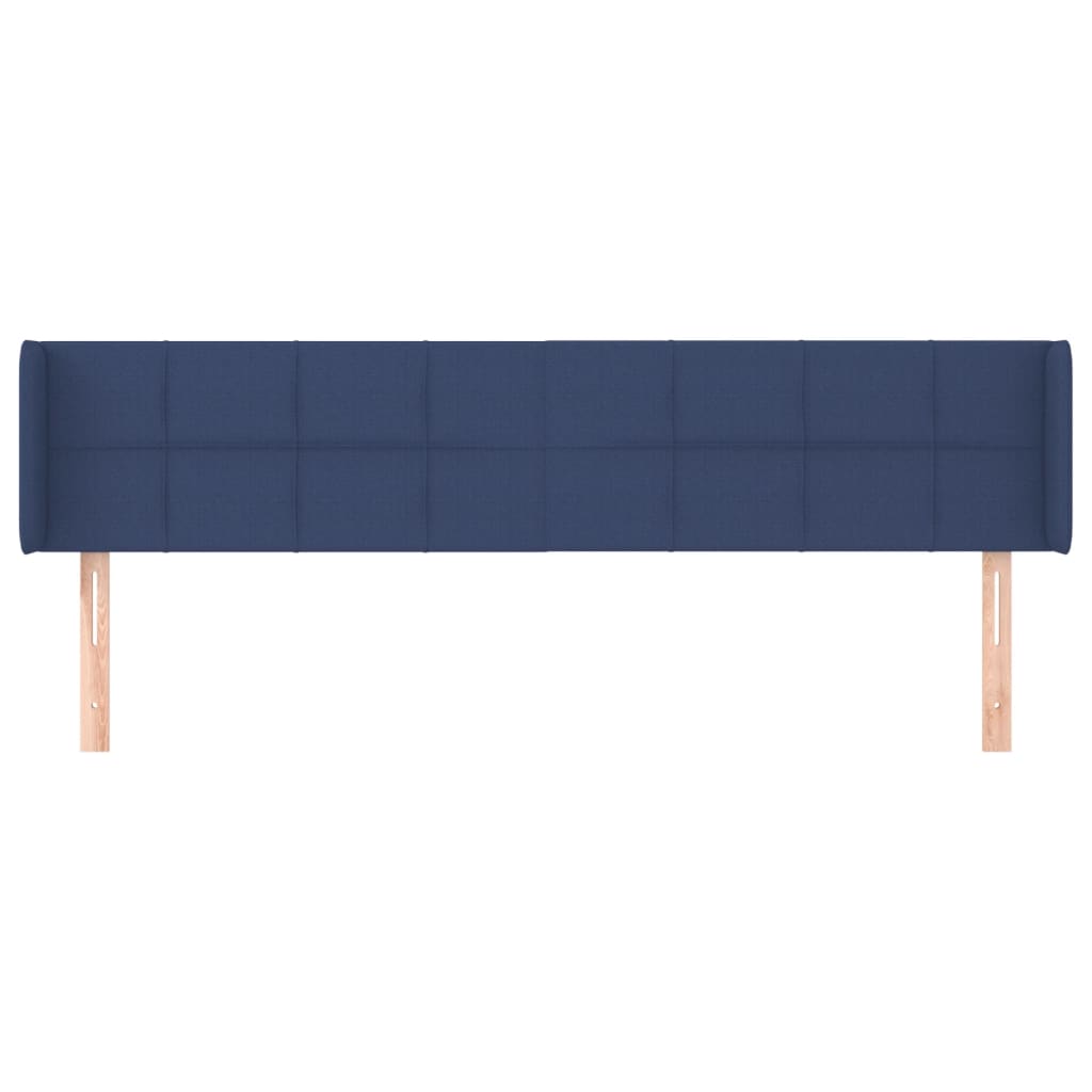 vidaXL Hoofdbord met randen 163x16x78/88 cm stof blauw afbeelding