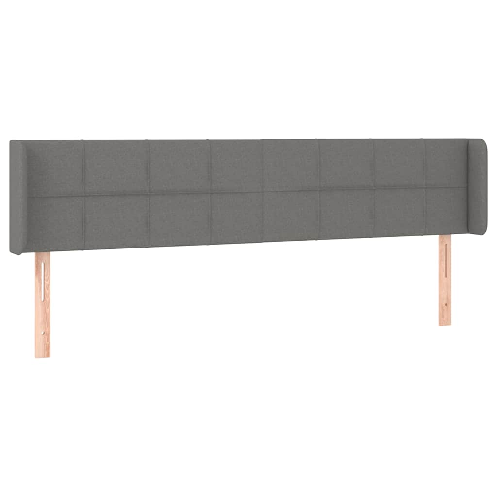 vidaXL Hoofdbord met randen 183x16x78/88 cm stof donkergrijs grijs, foto 3