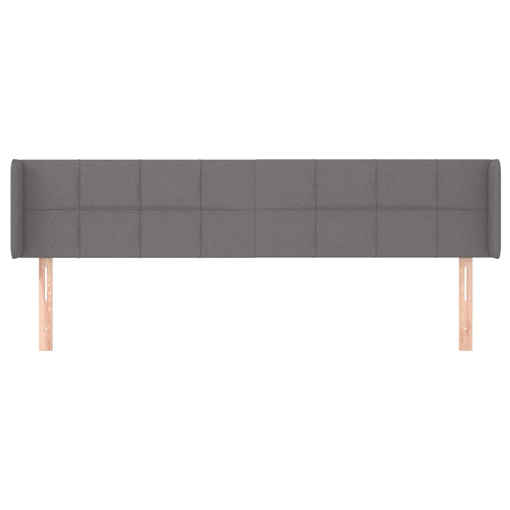 vidaXL Hoofdbord met randen 183x16x78/88 cm stof donkergrijs grijs, foto 2