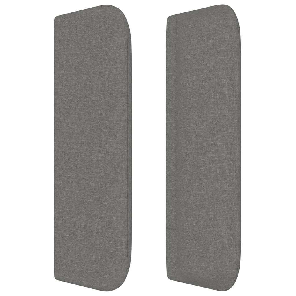 vidaXL Hoofdbord met randen 183x16x78/88 cm stof donkergrijs grijs, foto 4