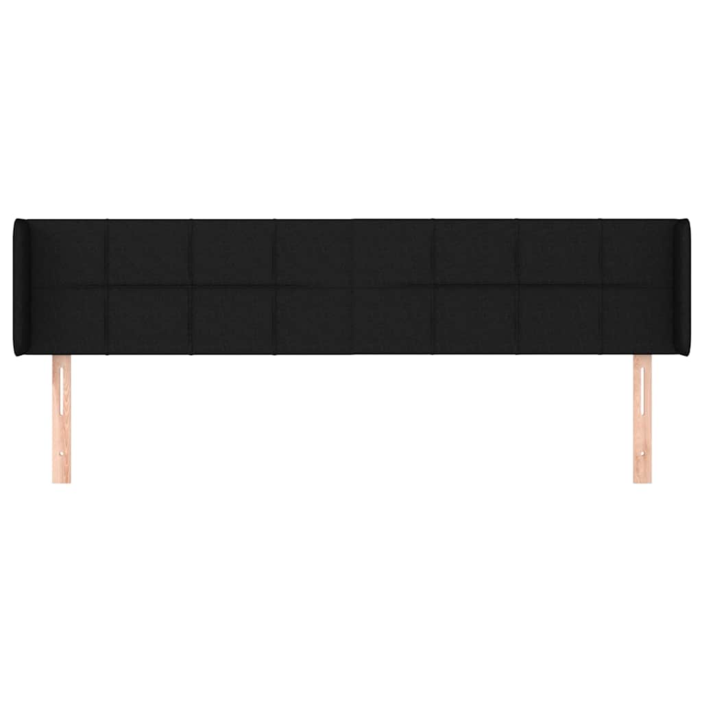 vidaXL Hoofdbord met randen 183x16x78/88 cm stof zwart, foto 2