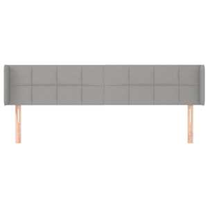 Čelo postele typu ušák světle šedé 203x16x78/88 cm textil - obrázek 3