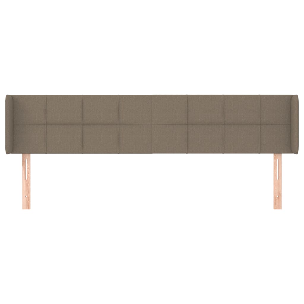vidaXL Hoofdbord met randen 203x16x78/88 cm stof taupe afbeelding