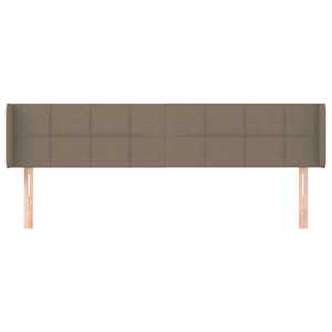 Čelo postele typu ušák taupe 203 x 16 x 78/88 cm textil - obrázek 3