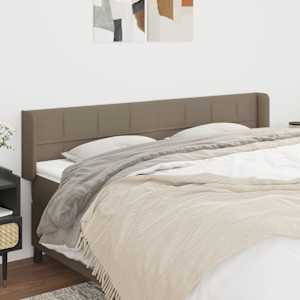 Čelo postele typu ušák taupe 203 x 16 x 78/88 cm textil - obrázek 1