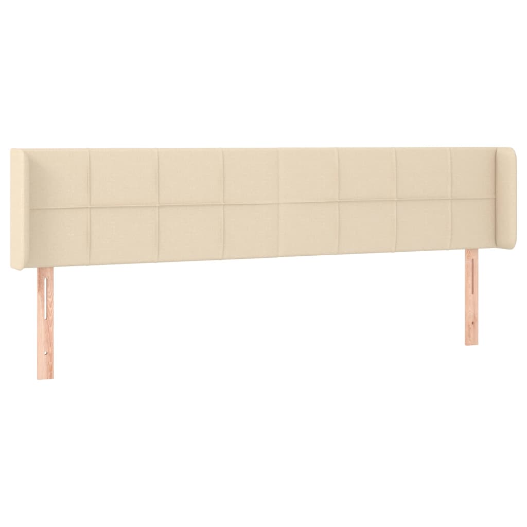 vidaXL Čelo postele typu ušák krémové 203 x 16 x 78/88 cm textil