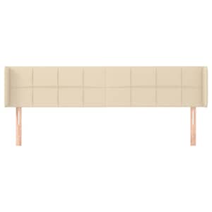 Čelo postele typu ušák krémové 203 x 16 x 78/88 cm textil - obrázek 3