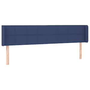 Čelo postele typu ušák modré 203 x 16 x 78/88 cm textil - obrázek 2