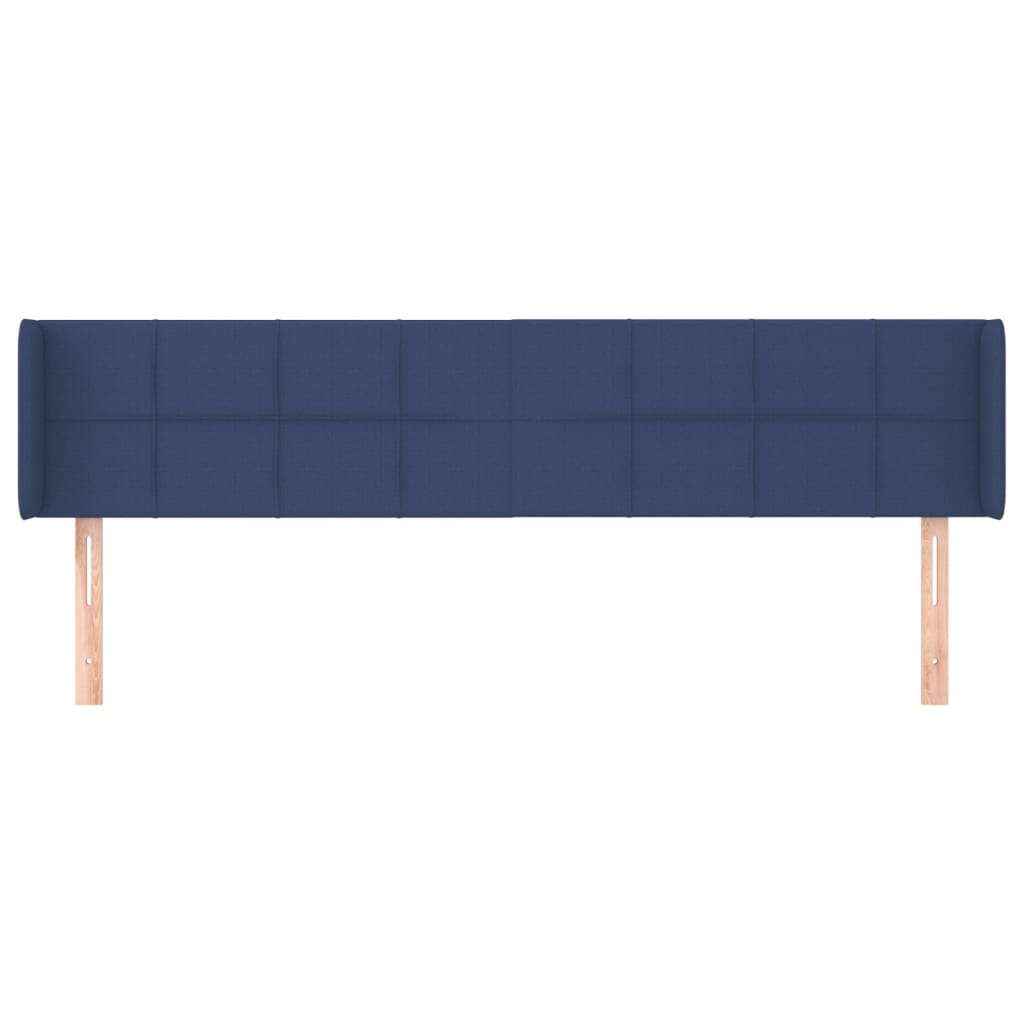 vidaXL Hoofdbord met randen 203x16x78/88 cm stof blauw