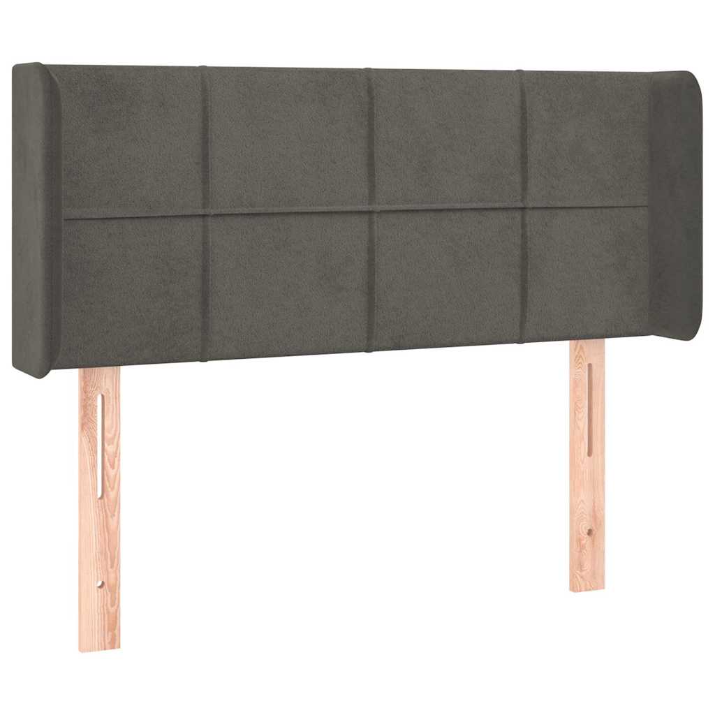 vidaXL Čelo postele typu ušák tmavě šedé 83x16x78/88 cm samet