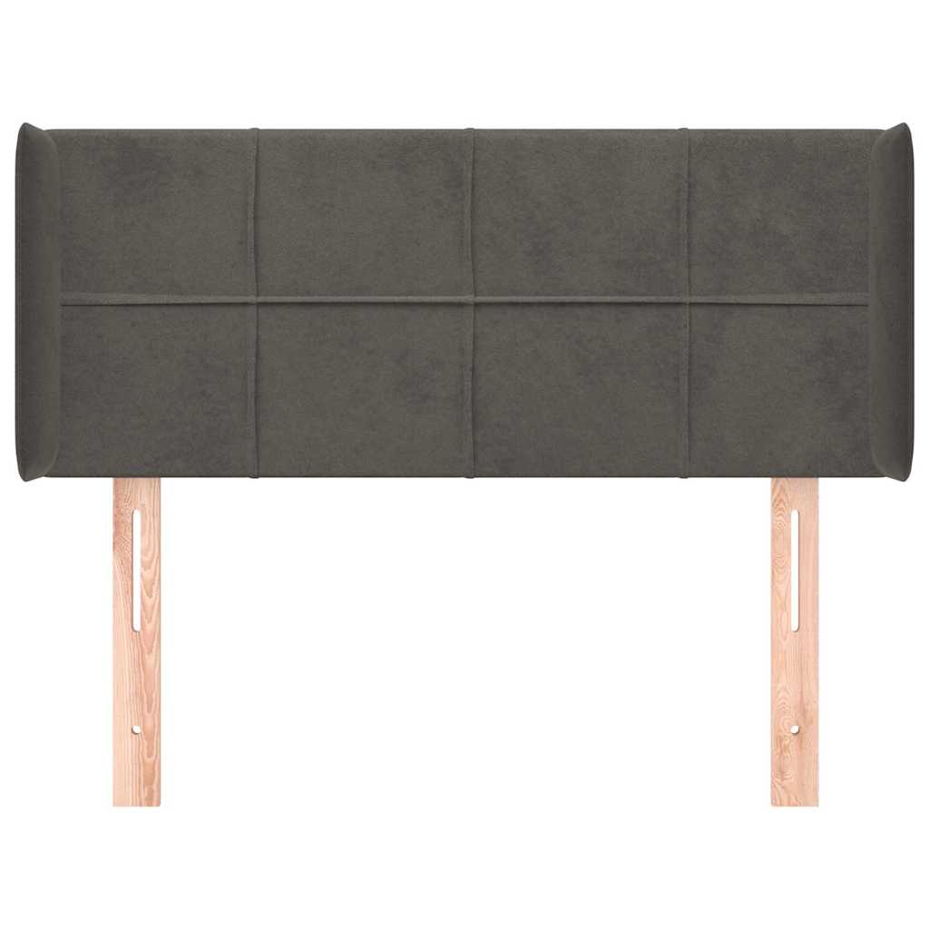 vidaXL Hoofdbord met randen 83x16x78/88 cm fluweel donkergrijs grijs, foto 2