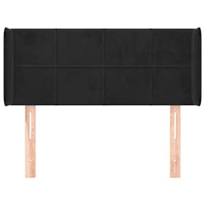 Čelo postele typu ušák černé 83 x 16 x 78/88 cm samet - obrázek 3