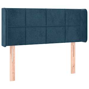 Čelo postele typu ušák tmavě modrá 83 x 16 x 78/88 cm samet - obrázek 2