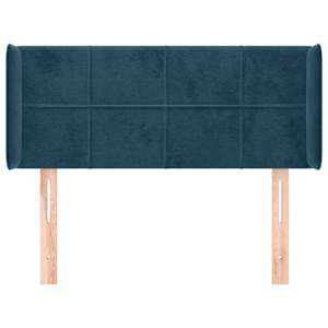 Čelo postele typu ušák tmavě modrá 83 x 16 x 78/88 cm samet - obrázek 3