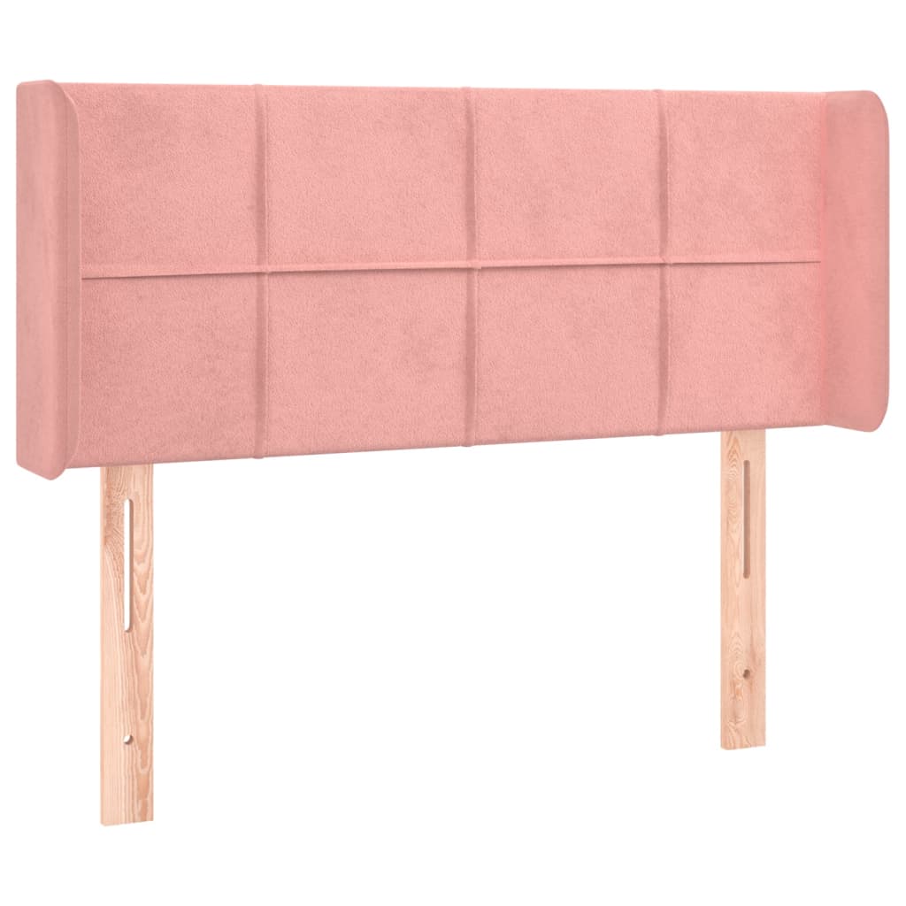 vidaXL Čelo postele typu ušák růžová 83 x 16 x 78/88 cm samet