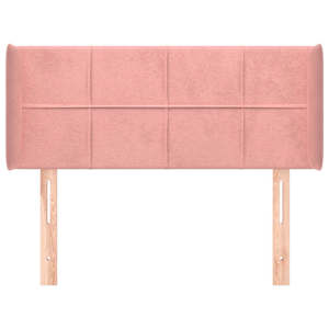 Čelo postele typu ušák růžová 83 x 16 x 78/88 cm samet - obrázek 3