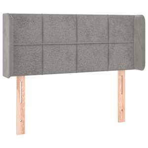 Čelo postele typu ušák světle šedé 93x16x78/88 cm samet - obrázek 2