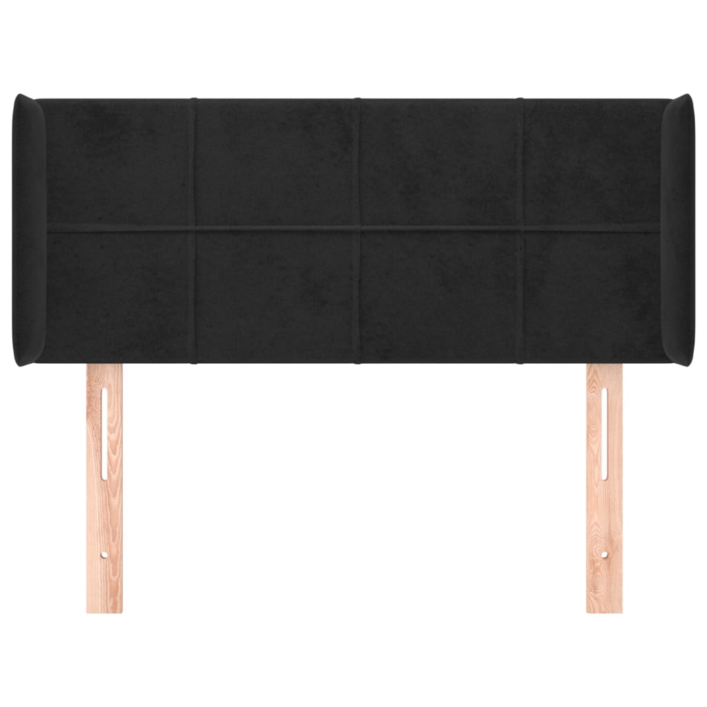 vidaXL Hoofdbord met randen 103x16x78/88 cm fluweel zwart afbeelding