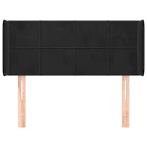 Čelo postele typu ušák černé 103 x 16 x 78/88 cm samet - obrázek 3