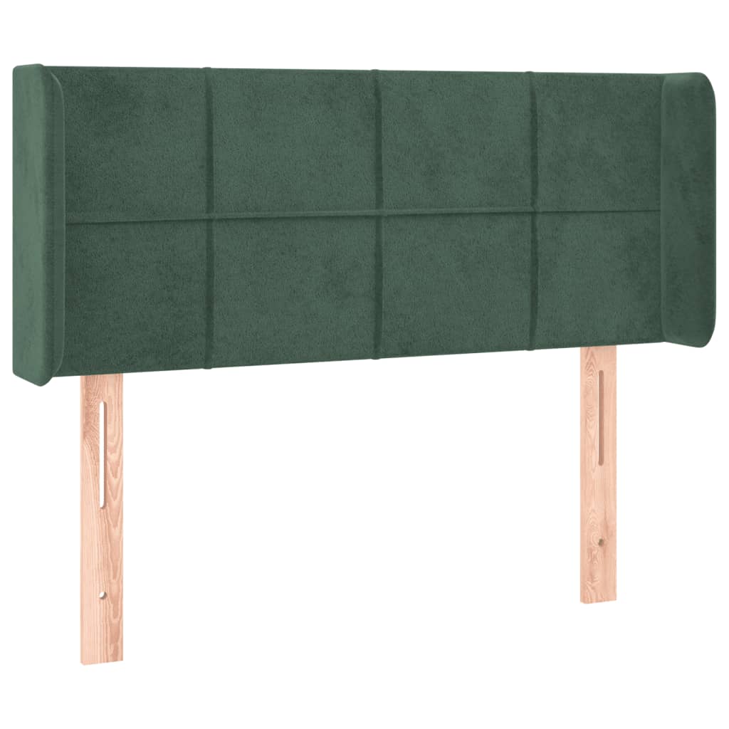 vidaXL Čelo postele typu ušák tmavě zelená 103x16x78/88 cm samet