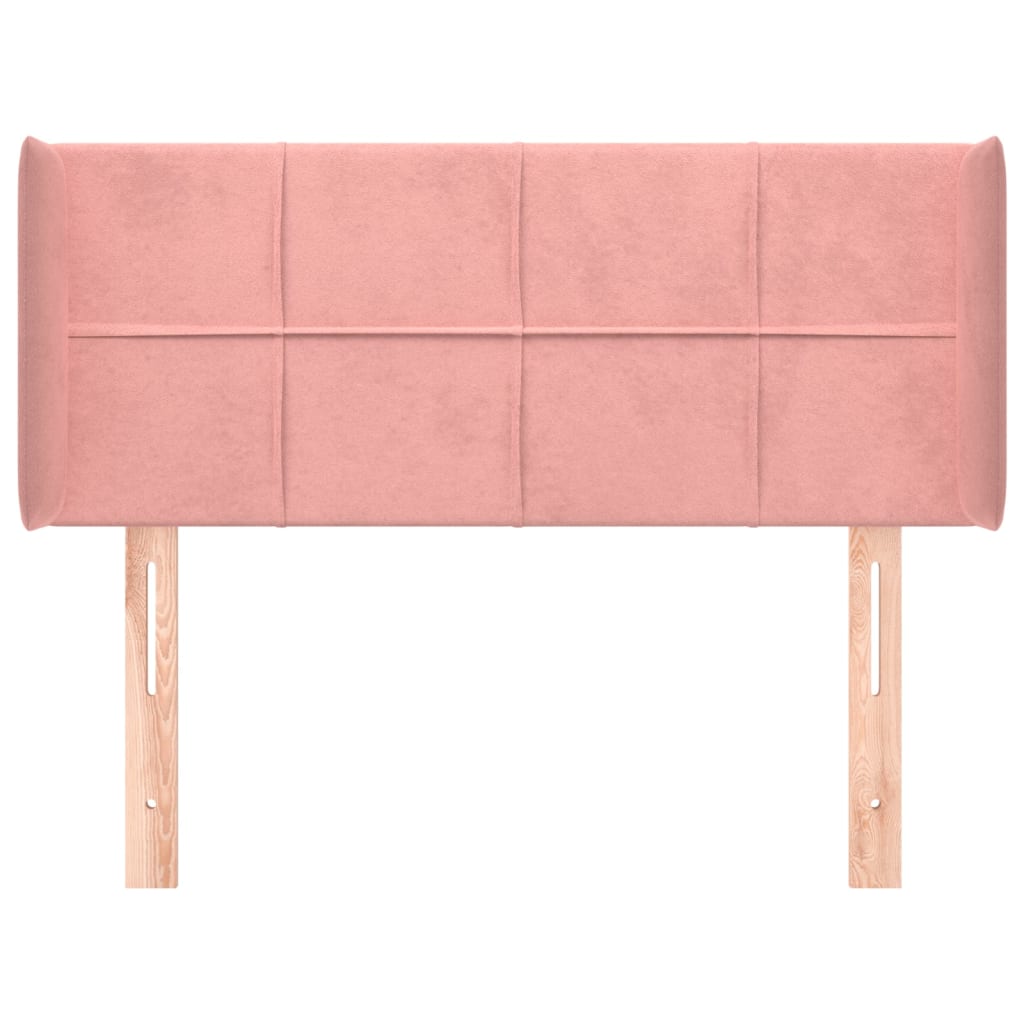 vidaXL Hoofdbord met randen 103x16x78/88 cm fluweel roze afbeelding