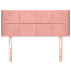 Čelo postele typu ušák růžová 103 x 16 x 78/88 cm samet - obrázek 3