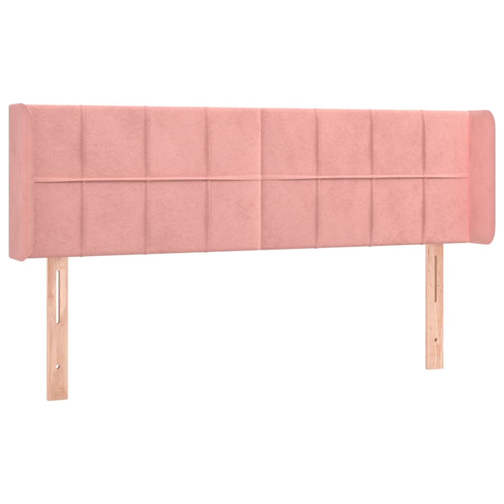 vidaXL Čelo postele typu ušák růžová 147x16x78/88 cm samet
