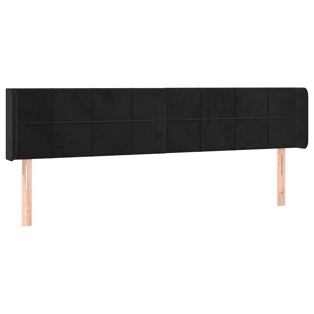 vidaXL Hoofdbord met randen 163x16x78/88 cm fluweel zwart, foto 3