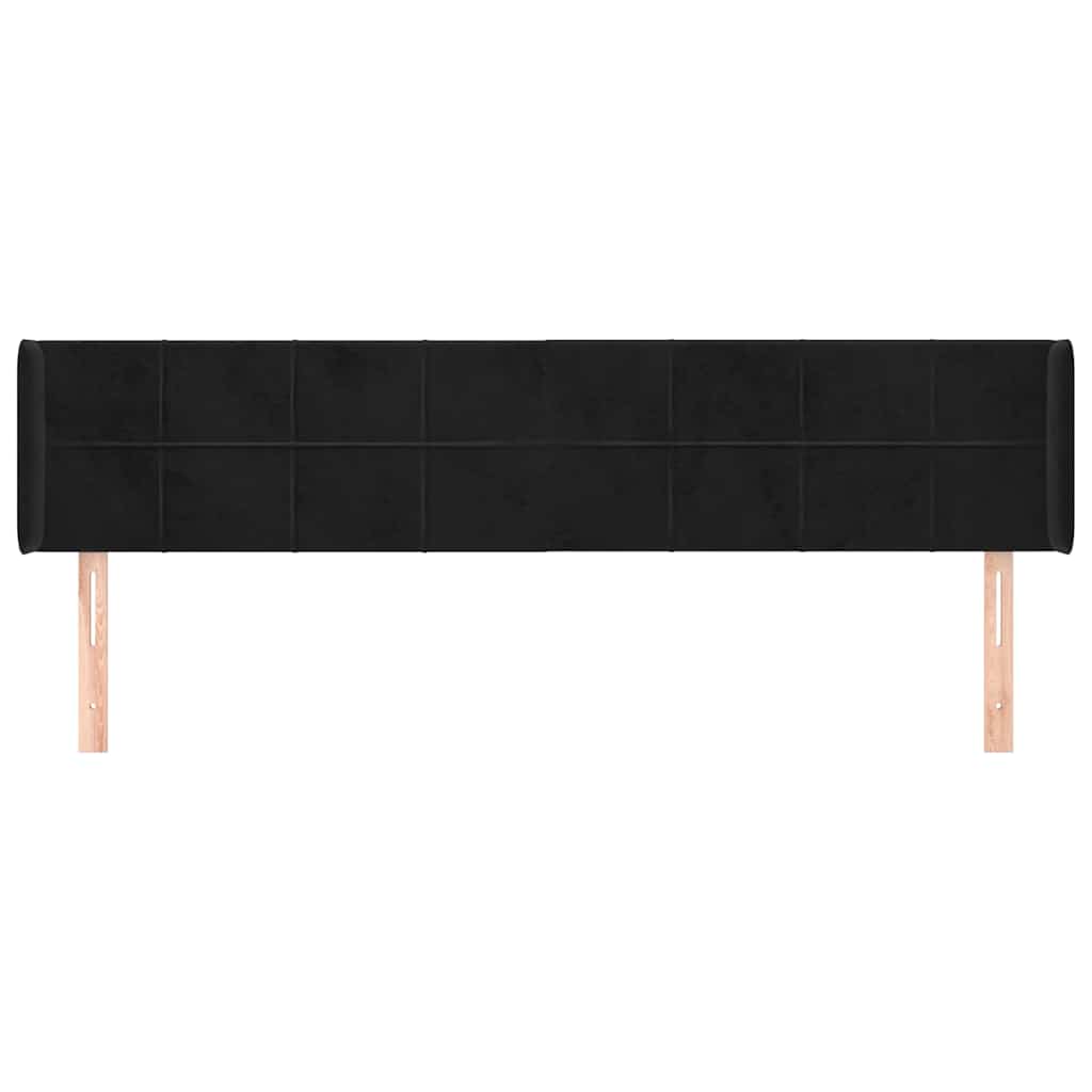 vidaXL Hoofdbord met randen 163x16x78/88 cm fluweel zwart, foto 2