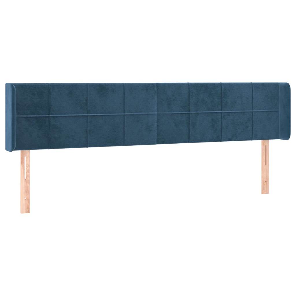 vidaXL Čelo postele typu ušák tmavě modrá 163x16x78/88 cm samet