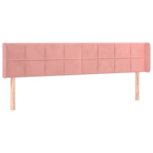 Čelo postele typu ušák růžová 183x16x78/88 cm samet - obrázek 2