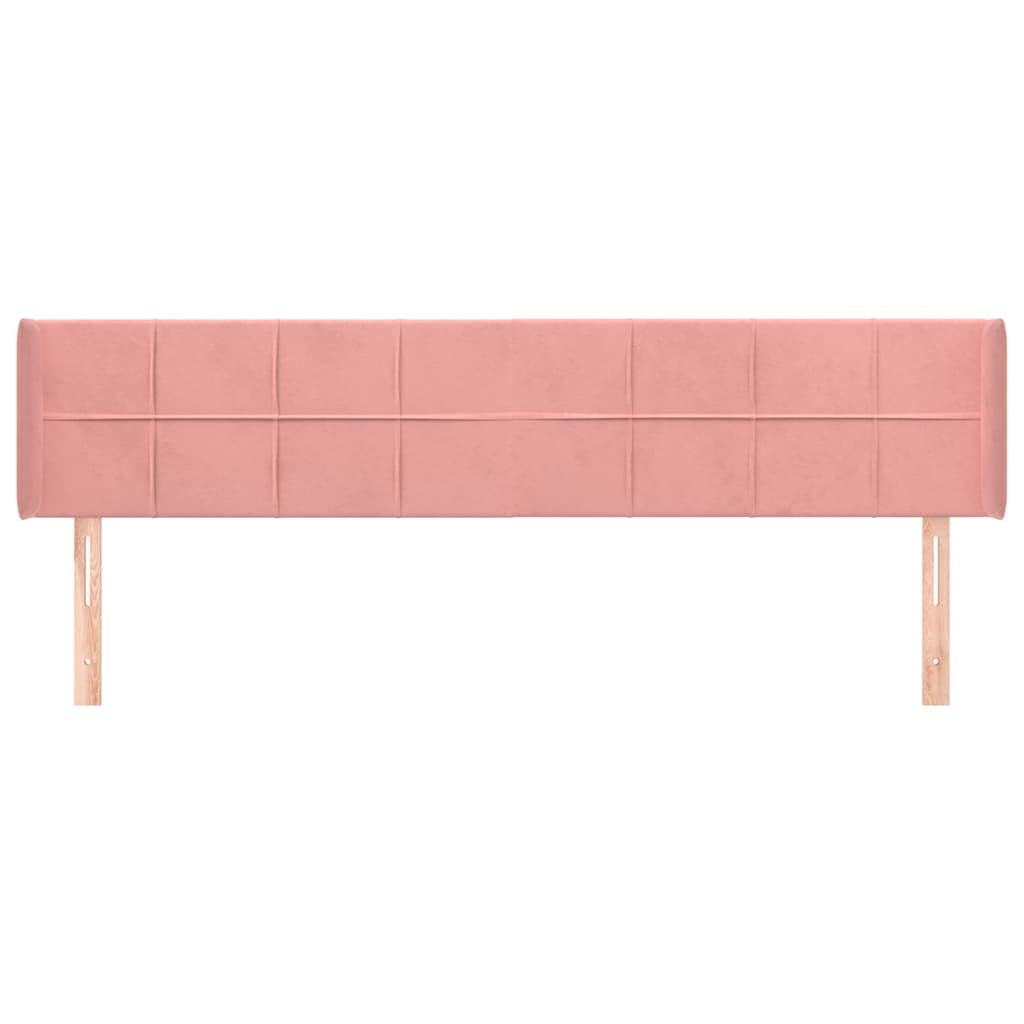 vidaXL Hoofdbord met randen 183x16x78/88 cm fluweel roze, foto 2