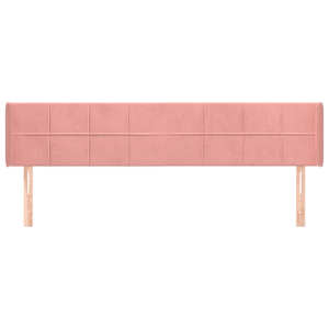Čelo postele typu ušák růžová 183x16x78/88 cm samet - obrázek 3