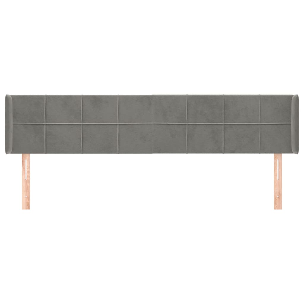 vidaXL Čelo postele so záhybmi bledosivé 203x16x78/88 cm zamat