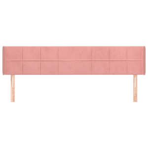 Čelo postele typu ušák růžová 203x16x78/88 cm samet - obrázek 3