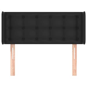 Čelo postele typu ušák černé 83 x 16 x 78/88 cm umělá kůže - obrázek 3