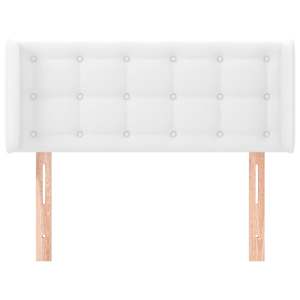 Čelo postele typu ušák bílá 83 x 16 x 78/88 cm umělá kůže - obrázek 3