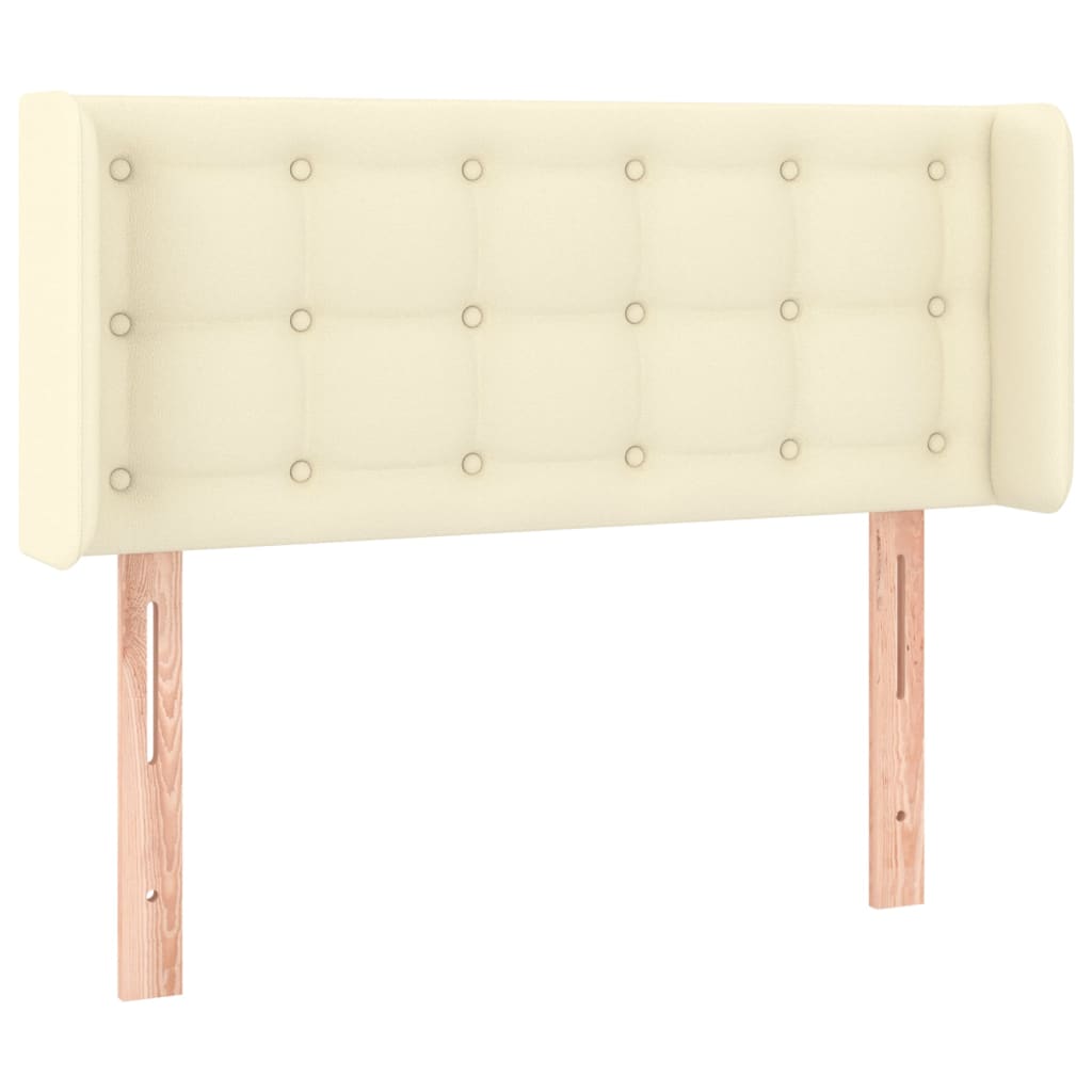 vidaXL Čelo postele typu ušák krémové 93x16x78/88 cm umělá kůže