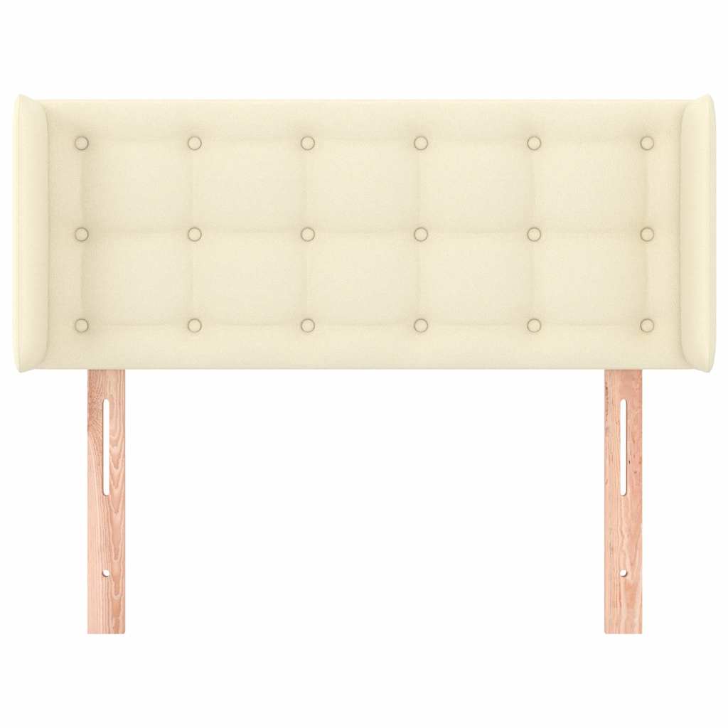 vidaXL Hoofdbord met randen 93x16x78/88 cm kunstleer crèmekleurig, foto 2