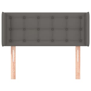 Čelo postele typu ušák šedá 93x16x78/88 cm umělá kůže - obrázek 3