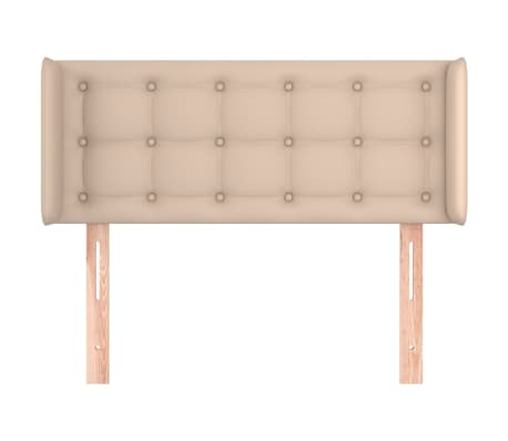 vidaXL Vzglavje z u&scaron;esi kapučino 93x16x78/88 cm umetno usnje