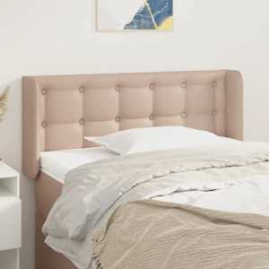 Vzglavje z ušesi kapučino 93x16x78/88 cm umetno usnje