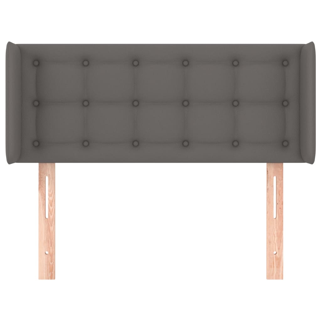 vidaXL Hoofdbord met randen 103x16x78/88 cm kunstleer grijs afbeelding