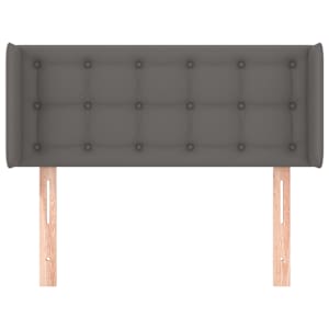 Čelo postele typu ušák šedá 103 x 16 x 78/88 cm umělá kůže - obrázek 3